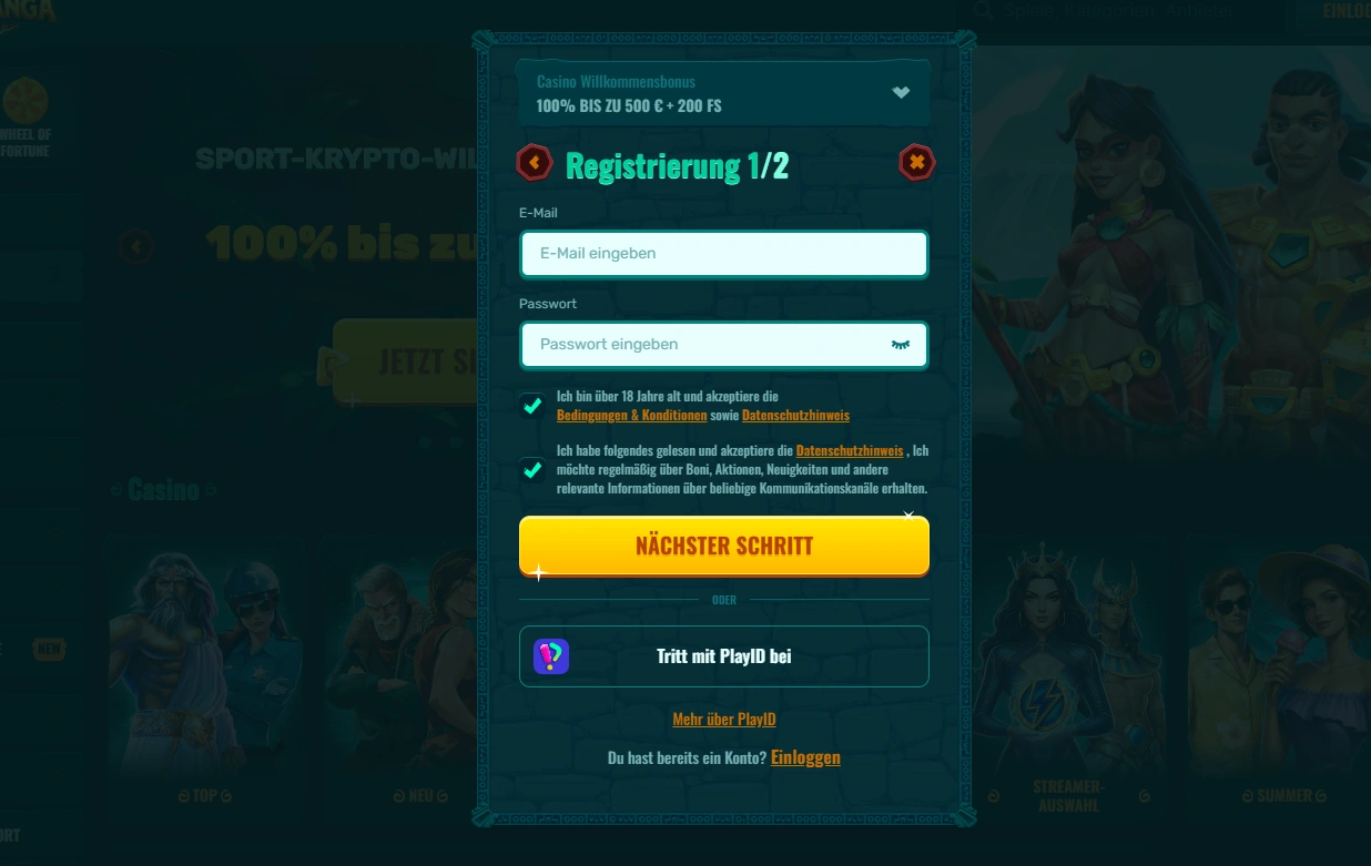 Konto bei Spinanga Casino: Registrierung, Login und Verifizierung